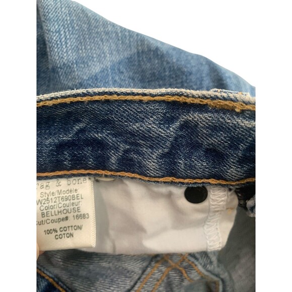 Rag & Bone Bellhouse Women’s Jeans Size 24 Straight Leg Blue Distressed Denim - Picture 9 of 9